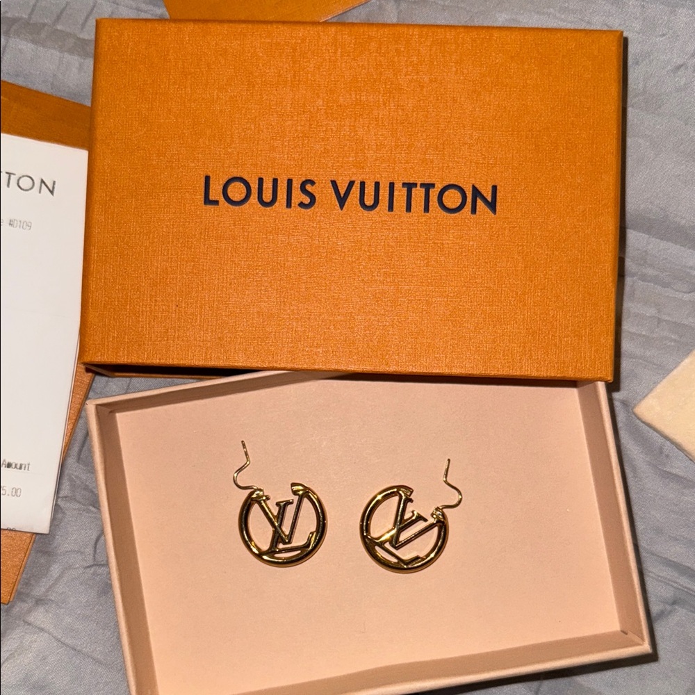 Louis Vuitton Gold Monogram Earrings